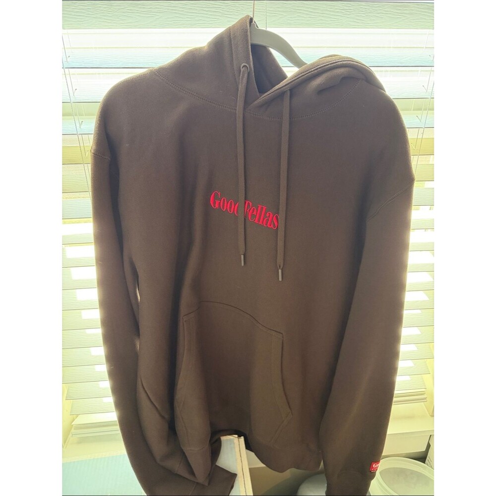 Men's Brown Pullover Hoodie - Red Logo